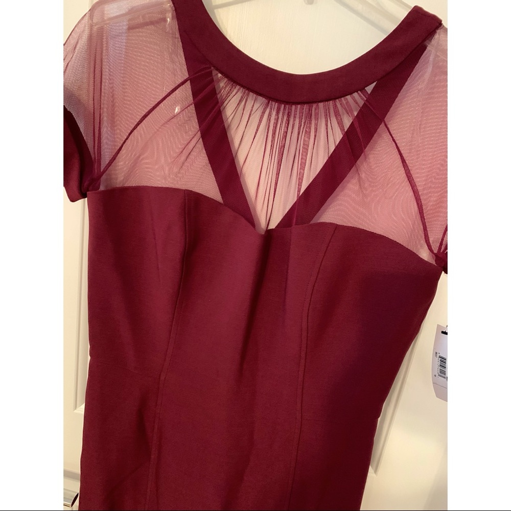 Maggy London Jacquard Illusion Top Crepe Dress
